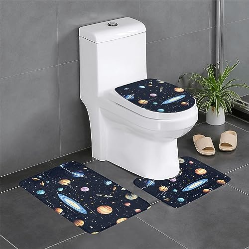 WBQLSL The Solar Family Saugfähige Bodenmatte - 3-teiliges Set - Badezimmer Anti-Rutsch-Matte Schlafzimmer Türmatte Küchenmatte von WBQLSL