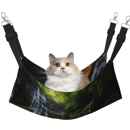 WBQLSL Waterfall View mittelgroße bedruckte Haustierhängematte – Schlafhängematte für Katzen, Frettchen, Welpen, Kaninchen, Kleintiere WBQLSL Waterfall View mittelgroße bedruckte Haustierhängematte – Schlafhängematte für Katzen, Frettchen, Welpen, Kaninchen, Kleintiere von WBQLSL