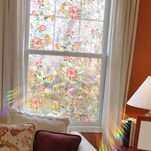 WBQMUNY Regenbogen-Fenster-Sichtschutzfolie, schillernde Fensterfolie, statisch haftender Fensteraufkleber, Sonnenfänger-Fensterabdeckung, 40 x 100 cm, BQ0120E WBQMUNY Regenbogen-Fenster-Sichtschutzfolie, schillernde Fensterfolie, statisch haftender Fensteraufkleber, Sonnenfänger-Fensterabdeckung, 40 x 100 cm, BQ0120E von WBQMUNY