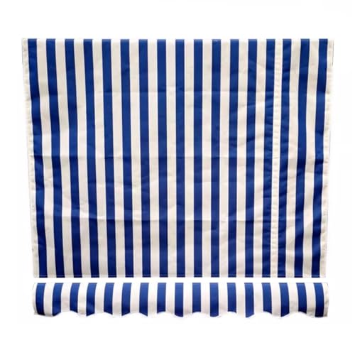 WBQYIPD Blau-weiß Gestreiftes Markisen-Sonnenschutz-Canvas for Terrasse, Garten, UV-beständiges, Wasserdichtes Polyestergewebe(700x300cm/23x10ft) von WBQYIPD