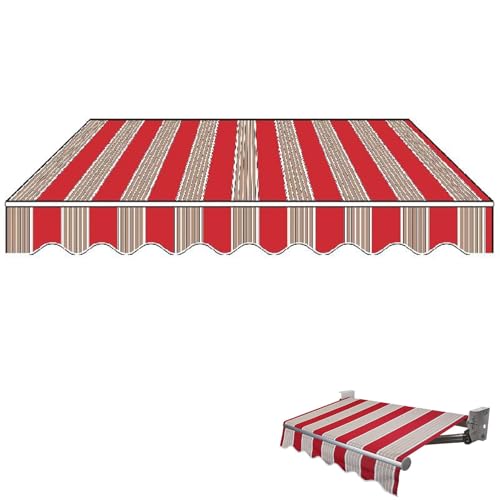 WBQYIPD Ersatzstoff for Terrassenmarkisen, Einziehbare Sonnenschutzüberdachung for Den Außenbereich, Sonnenschutz for Fenster Und Türen, Wasserdichtes Segeltuch(500x350cm/16.4x11.5ft) von WBQYIPD