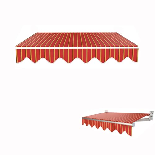 WBQYIPD Markisenstoff mit Streifenmuster Als Ersatz for Sonnenschutzdach for Terrasse und Garten, Einziehbares Sonnenschutzsegeltuch, Wasserdichtes Polyester(400x300cm/13x10ft) von WBQYIPD