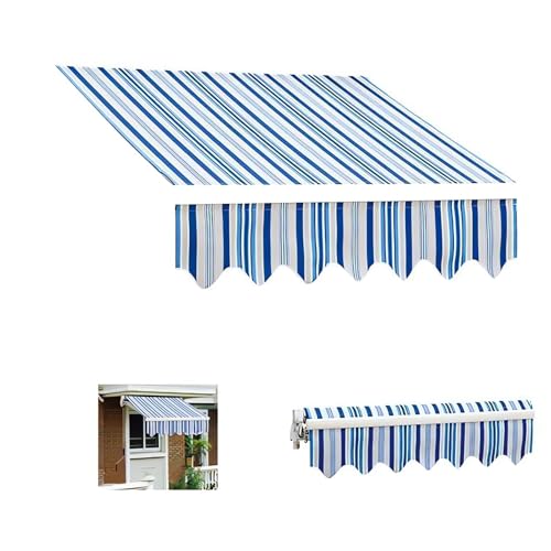 WBQYIPD Mehrfarbiger Ersatzstoff for Markisendach, manuelle Sonnenschutz-Überdachung, einziehbarer Sonnenschutz, wasserdichtes Polyester-Canvas ohne Rahmen(400x400cm/13x13ft) von WBQYIPD