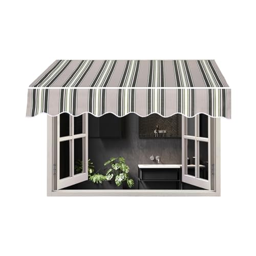 WBQYIPD Terrassenmarkisenstoff, Einziehbarer Streifen-Überdachungsersatz for Sonnenschutz, Sonnenschutz-Oberstoff for Fenster Und Türen Im Freien(600x150cm/19.7x4.9ft) von WBQYIPD