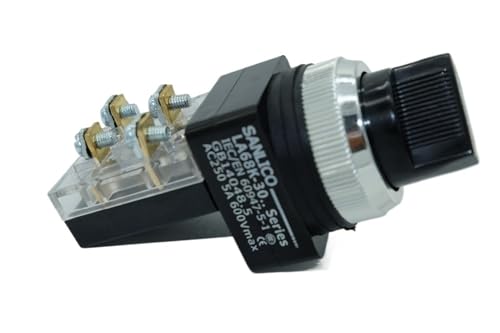 Wahlschalter Drehschalter Knopfschalter Standardgriff mit zwei oder drei Positionen SB3 LA68K KS PB-30XA211 Ø30 mm(Black,2 fixed P. 1NO 1NC) von WBQZMPEF
