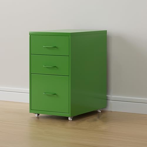 Aktenschrank Aus Eisen Mit 3 Schubladen, Rollschrank Unter Dem Schreibtisch, Mobile Aktenschränke Unter Dem Schreibtisch Für Das Home Office,Green von WBRSybUK
