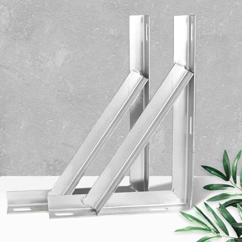 2er-Pack Regalhalterungen, robuste Regalstützen aus Metall, rechtwinklige L-förmige Wandhalterungen, schwebende dreieckige Regalhalterung for offene Regale, mit Schrauben, Silber(70cm(27.6in)) von WBTAJZHY