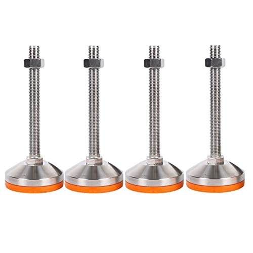 4 Stück Gewindeverstellbare Beinnivellierfüße, Hochleistungs-Nivellierfüße for mechanische Möbelgeräte, Nivellierfüße aus Edelstahl 304(D60-m16*150) von WBTAJZHY