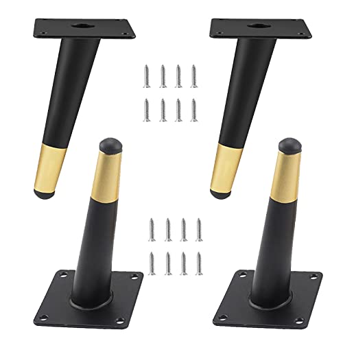 4 Stück Möbelstützbeine, verdickte Sofafüße, schwere Metallbeine, TV-Schrankfüße, Hardware-Fußzubehör, for Couchtisch, Badezimmer,Gold-17cm/6.7in(Blackwithgold,40cm/15.7in) von WBTAJZHY