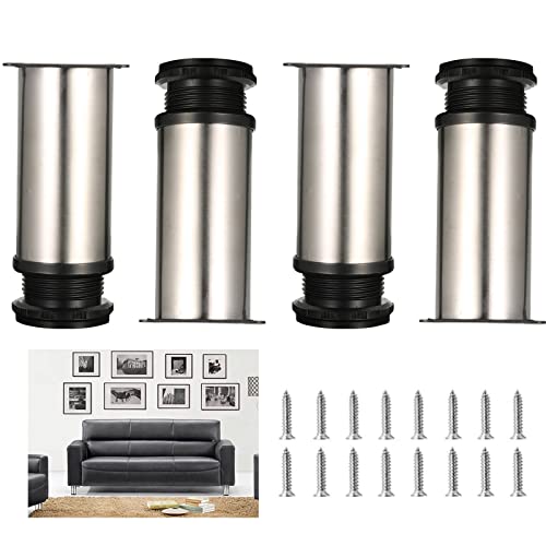 4er-Pack verstellbare Sofabeine, verdickte Metallfüße, 50 x 100 mm Möbelbeine, DIY-Tischbeine for den Heimgebrauch, for Kleiderschrank, Bett, Esstisch, mit 16 Schrauben, 10 cm(6cm(2.4in)) von WBTAJZHY