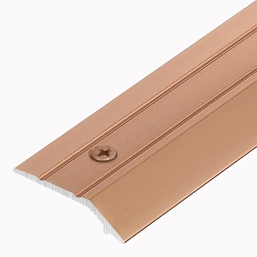 Bodenübergangsleiste, rutschfeste Schwellenübergangsleiste mit Loch und 4 Schrauben, Abdeckung for Fugen zwischen Teppichfliesenböden, Kantenleiste for unebene Böden, Metallnahtverbindung(Rose Gold) von WBTAJZHY
