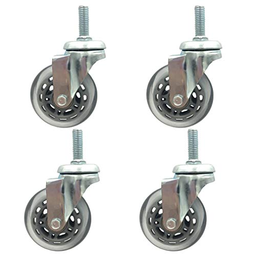 Lenkrolle aus Polyurethan, Möbelrolle mit Bremse, universell um 360 Grad drehbar, mit Gewindestange, for Ihren Teppich/Hartholz, 4 Stück (M12, Bremse) (Farbe: Bremse, Größe: M10)(Swivel,M10) von WBTAJZHY