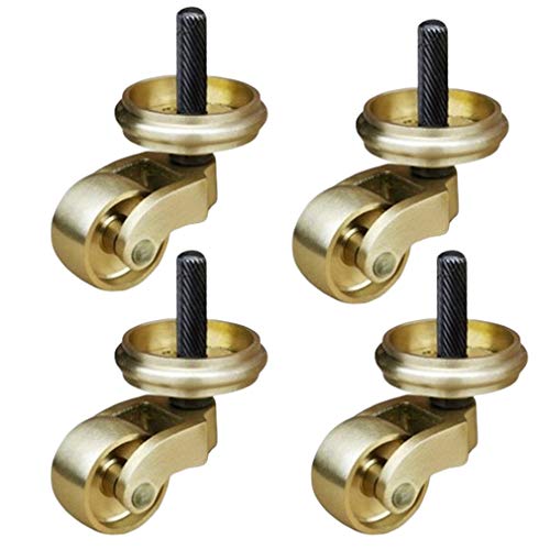 Lenkrollen aus Messing, 25 mm Möbelrollen, Lenkrollen mit Gewindestange, universelle Lenkrollen for Sofamöbel, sicher for Hartholzböden, Teppichfliesen, 4 Stück Lenkrollen aus Messing, 25 mm Möbelrollen, Lenkrollen mit Gewindestange, universelle Lenkrollen for Sofamöbel, sicher for Hartholzböden, Teppichfliesen, 4 Stück von WBTAJZHY