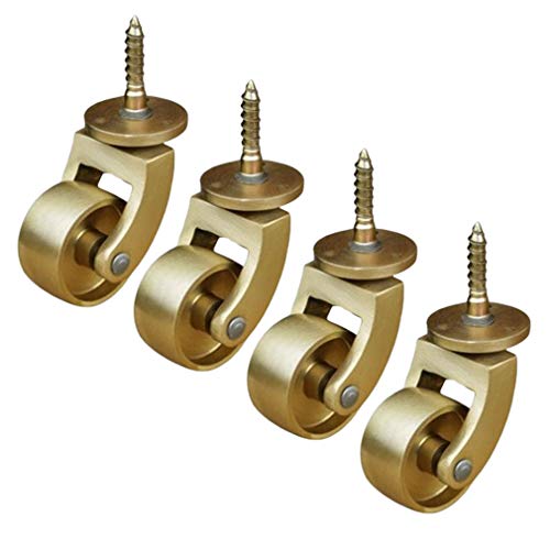 Lenkrollen aus massivem Messing, 32 mm, Möbelrollen for Sofas und Stühle, 360 Grad drehbare Lenkrollen, Ersatzrollen, for Ihren Teppich/Hartholz, 4 Stück von WBTAJZHY