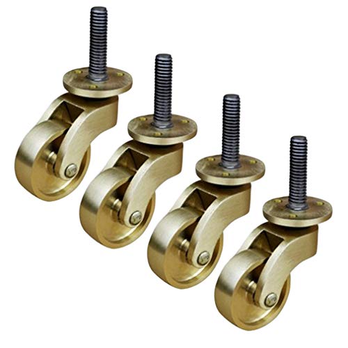 Lenkrollen aus massivem Messing, 32 mm Möbelrollen, universelle, um 360 Grad drehbare Lenkrollen, mit M8-Gewindestange, for Ihren Teppich/Hartholz, 4 Stück Lenkrollen aus massivem Messing, 32 mm Möbelrollen, universelle, um 360 Grad drehbare Lenkrollen, mit M8-Gewindestange, for Ihren Teppich/Hartholz, 4 Stück von WBTAJZHY