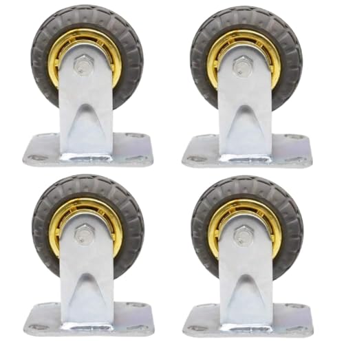 Robuste 5-Zoll-Gummi-Lenkrollen, 4er-Set, geräuscharme, richtungsgebundene Möbelrollen for einfachen Transport und Mobilität, ideal for Trolleys und schwere Möbel(5inch) von WBTAJZHY