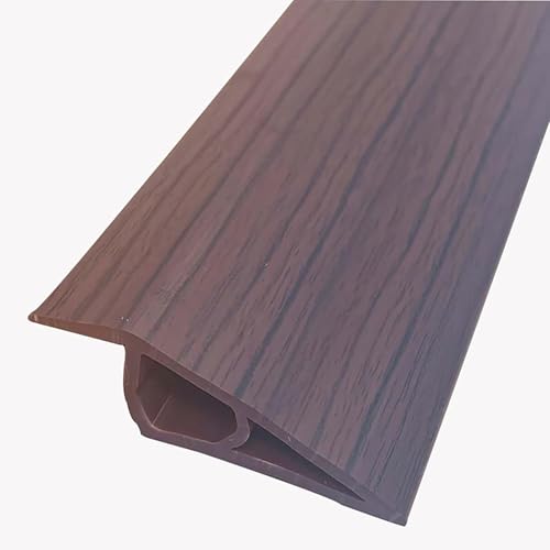 Schwellenleiste, Bodenübergangsleiste Holzmaserung Übergangsleiste mit Selbstklebeband, Schwellentrennleiste for PVC-Böden/Kantenreduzierabdeckung, Kantenschutzleiste for Verbinden von Lücken(Black) von WBTAJZHY