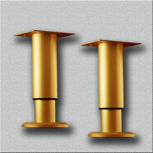 Verstellbare Beine, 2 Stück verstellbare Stützbeine for Waschbecken, Schrankmöbel, Sofabeine, bohrfreie Unterbau-Waschbeckenhalterungen,(Gold,H 8 12cm(3.1" 4.7")) von WBTAJZHY