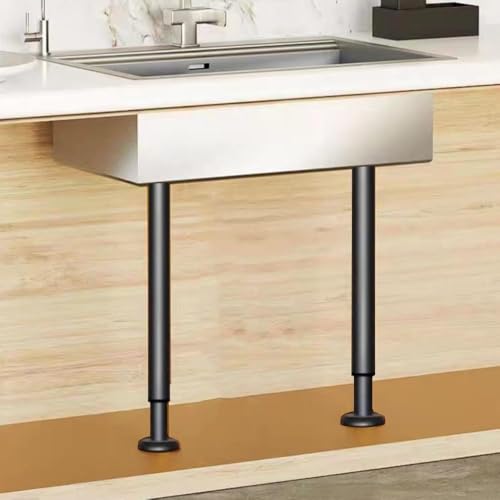 Verstellbare Beine, Teleskop-Stützstange for Spülbecken-Möbelbeine, 2 Stück verstellbare Spülbeckenhalterung, Tischbeine,(Black,Height 72 110cm) von WBTAJZHY