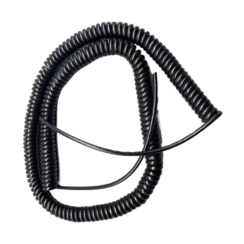 WBTAJZHY Federkabel, schwarz, 5 Adern, Federdraht, Strom-Verlängerungskabel, Teleskop-Spiralkabel, Kupferkern, elastisch, schrumpfbar(Stretch 2.5 Meters) von WBTAJZHY