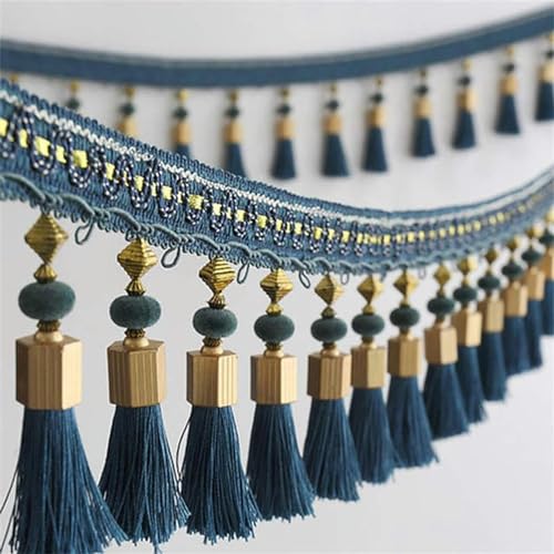 WBTAJZHY Fransenbesatz, Quastenfransenbesatz, Vorhänge, Quastenbesatz, Spitzenbesatz, Kissen, Möbel, Polstermöbel, Heimmöbel, DIY-Dekor, Nähen, Basteln(9) von WBTAJZHY