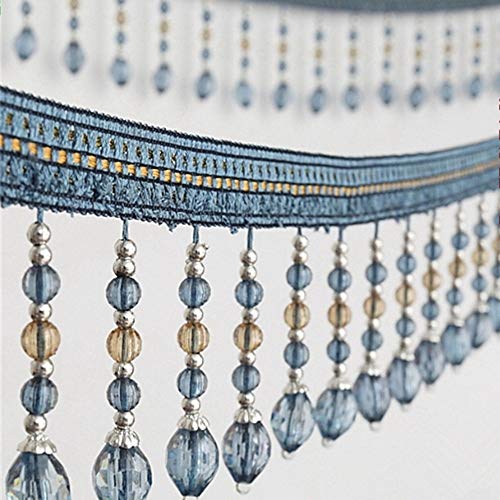 WBTAJZHY Fransenbesatz, geflochtene Hängeperlen, Quastenfransenbesatz, Bandbesatz, Tischdecke, DIY, Kostümhandwerk(Blu,3 Meters) von WBTAJZHY