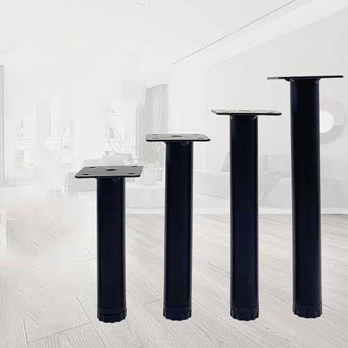 WBTAJZHY Möbelfüße, 4-teilige Möbelstützfüße, Metallsofa-Ersatz, Metall-DIY-Möbelersatz-Stützfüße, Beine for Sofa, Tisch, Stuhl, Schreibtisch, Küchenschrank(Black,10cm) von WBTAJZHY