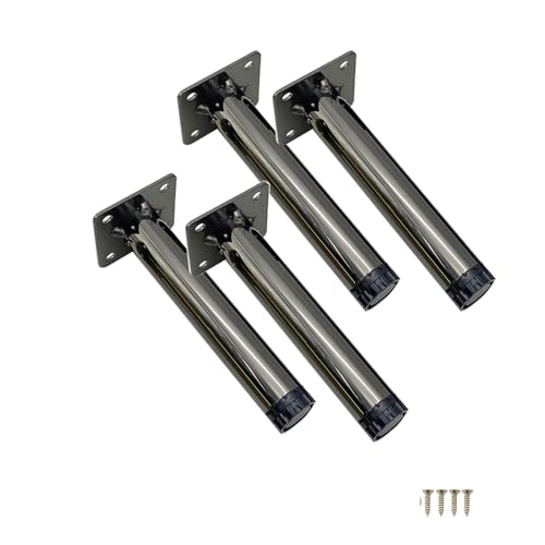 WBTAJZHY Möbelfüße, 4-teilige Möbelstützfüße, Metallsofa-Ersatz, Metall-DIY-Möbelersatz-Stützfüße, Beine for Sofa, Tisch, Stuhl, Schreibtisch, Küchenschrank(Gun Black,15cm) von WBTAJZHY