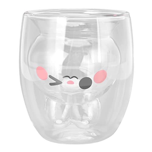 Bunny Mug Cute Mugs Doppelwand isolierte Glas Espresso Cup, Kawaii Rabbit Tee Milch Cup, beste Geschenk für Frauen Männer Büro und persönlicher Geburtstag Weihnachten. von WBTY