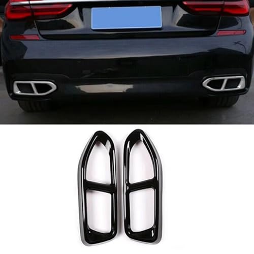 WBWBB Auspuff Endrohr Abdeckleisten für BMW 7 Series G11 G12 2016 2017 2018 (Only FIT for M Sport), Auspuffrohrabdeckungen Auspuff Schalldämpfer Abdeckung Auspuff Endrohr Aufkleber von WBWBB
