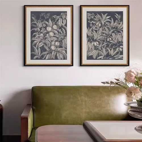 2 Stück-Vintage-Stil Pflanze Obst Leinwand Druck Malerei Poster Europäischen Französisch Wohnzimmer Büro Schlafzimmer Zimmer Küche Veranda Wand Malerei Kunst Dekoration-50*70cm/(20*27 Zoll)ungerahmt von WBYZAC