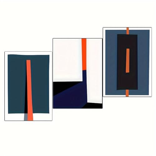 WBYZAC Kunstdrucke-3 Bilder Set-Kreatives Leinwandplakat Moderne Abstrakte Geometrische Leinwandkunst Schlafzimmer Büro Wohnzimmer Café Bar Wand Dekoration Kunstwerk-60 * 80cm(ohne Rahmen) von WBYZAC
