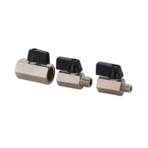1/8 "1/4" 3/8 "1/2" Weiblich Außengewinde Zwei-Wege-Messing Mini-Kugelhahn Luftkompressorventil for Wasser Öl Luft(Male to Male,1/2") von WBZARCPNG