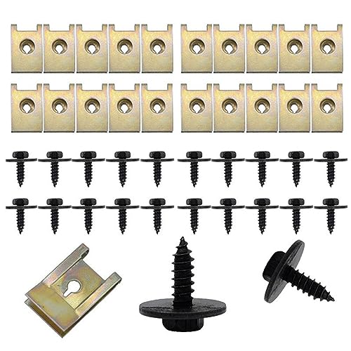 WBZOWRB 40 STK Schraube Mutter Clip Kit,Karosserieschrauben,20 Kotflügelclips,20 Befestigung Blechmuttern,Karosserie Clips Klemmen,Sechskantschrauben Metallschalenclip Für Auto WBZOWRB 40 STK Schraube Mutter Clip Kit,Karosserieschrauben,20 Kotflügelclips,20 Befestigung Blechmuttern,Karosserie Clips Klemmen,Sechskantschrauben Metallschalenclip Für Auto von WBZOWRB