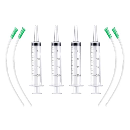 WBZOWRB 6 Stück Spritze Mit Schlauch, 20Ml Plastikspritze Ohne Nadel Spritze Transparente Kunststoffschläuche Mit 6 Stück 15Cm Schlauch Skala Dosierspritze Für Scientific Labs Messflüssigkeiten von WBZOWRB