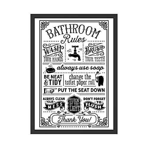 Bathroom Rules Badezimmer Bild Toilette Poster Wandbild Wandposter (ohne Rahmen) von WBdesignz