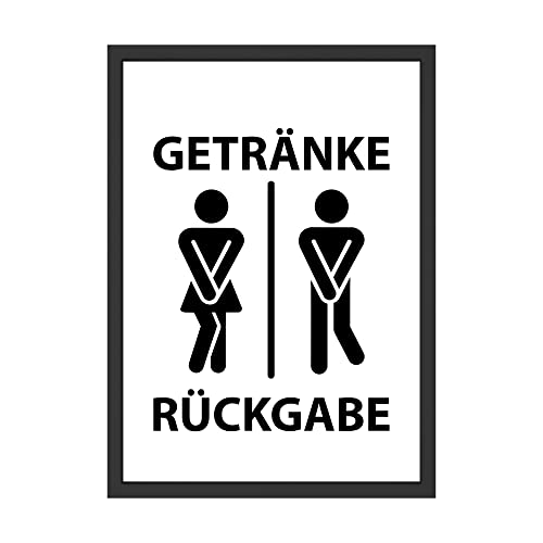 Getränke Rückgabe Schild Poster Lustiges Badezimmer Bild Toilette Wandbild Bad Wanddeko (ohne Rahmen) von WBdesignz