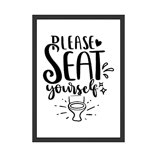 "Please Seat Yourself" Badezimmer Bild Toiletten Spruch Poster Wandbild Lustig Wanddeko (ohne Rahmen) von WBdesignz