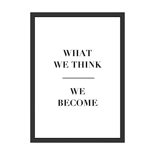 Spirituell Bild Spruch "What We Think We Become" Wandbild Spiritualität Mindset Poster Wanddeko Wohnzimmer Schlafzimmer Deko (ohne Rahmen) (DIN A4) von WBdesignz