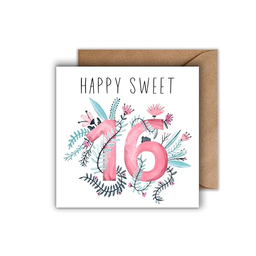 WBdesignz Karte mit Umschlag - Happy Sweet 16 von WBdesignz