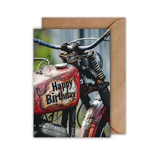 WBdesignz Karte mit Umschlag - Motorrad Birthday von WBdesignz