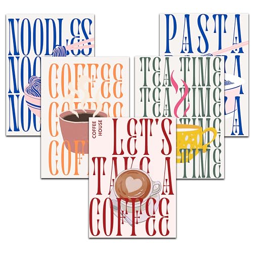 WBdesignz Kitchen Setting Poster (30x40 cm) - Küchenposter moderne Poster bunt stilvoll Hobbyköche Feinschmecker Genuss Noodles Coffee Tea Pasta von WBdesignz