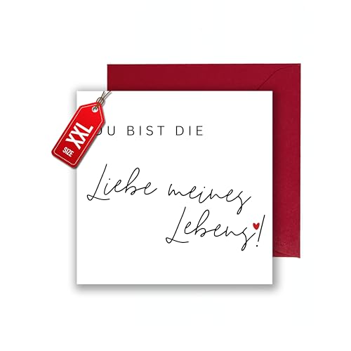WBdesignz XXl Karte Liebe meines Lebens mit rotem Umschlag (XXl 22cm x 22cm) von WBdesignz