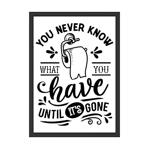 "You Never Know What You Have Until It's Gone" - Lustiges Wandbild für das Badezimmer oder die Toilette Bild Klopapier Poster (ohne Rahmen) von WBdesignz