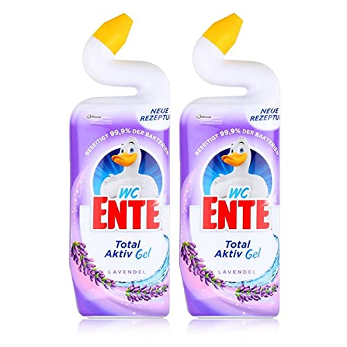 WC Ente 5in1 Lavendel 750 ml - Stark gegen Kalk mit Schutzfilm (2er Pack) von WC-Ente