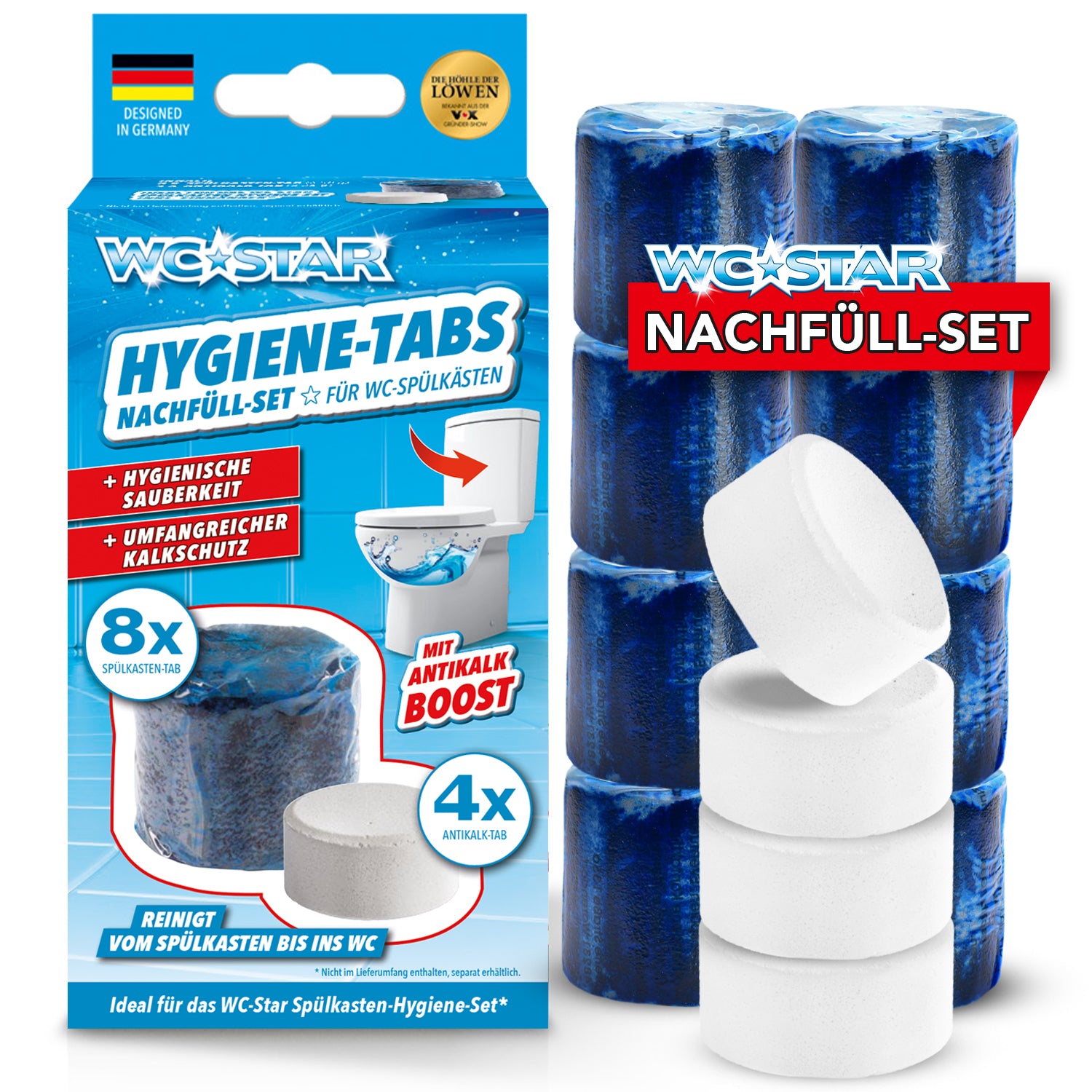 WC-Star Nachfüll-Set (8x Spülkasten-Tab + 4x Antikalk-Tab) von WC-Star