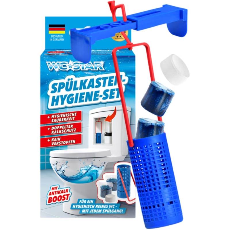 WC-Star Spülkasten-Hygiene-Set (1x Spülkasten-Einhänger + 2x Spülkasten-Tab + 1x Antikalk-Tab) von WC-Star
