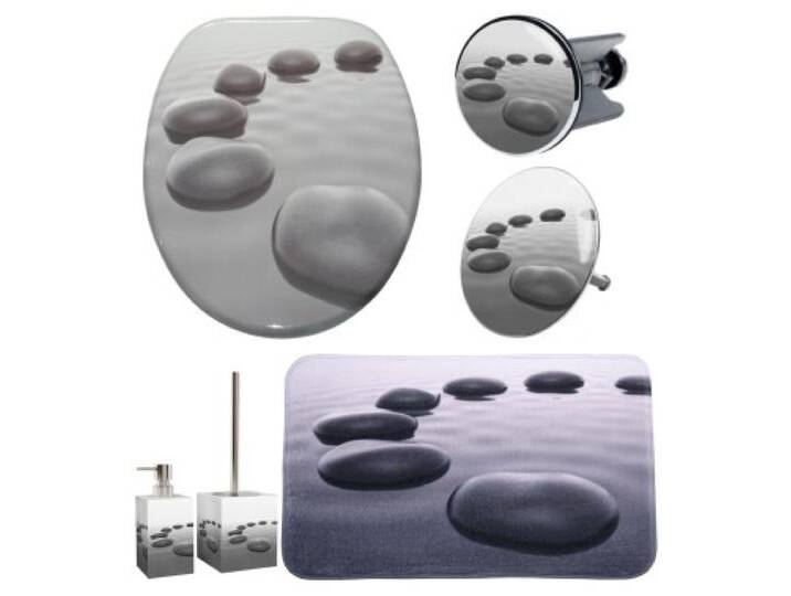 6-teiliges Badezimmer Set Black Stones von WC shop24