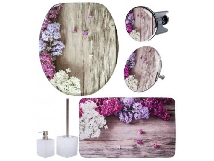 6-teiliges Badezimmer Set Flieder von WC shop24