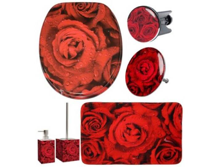 6-teiliges Badezimmer Set Rosen von WC shop24